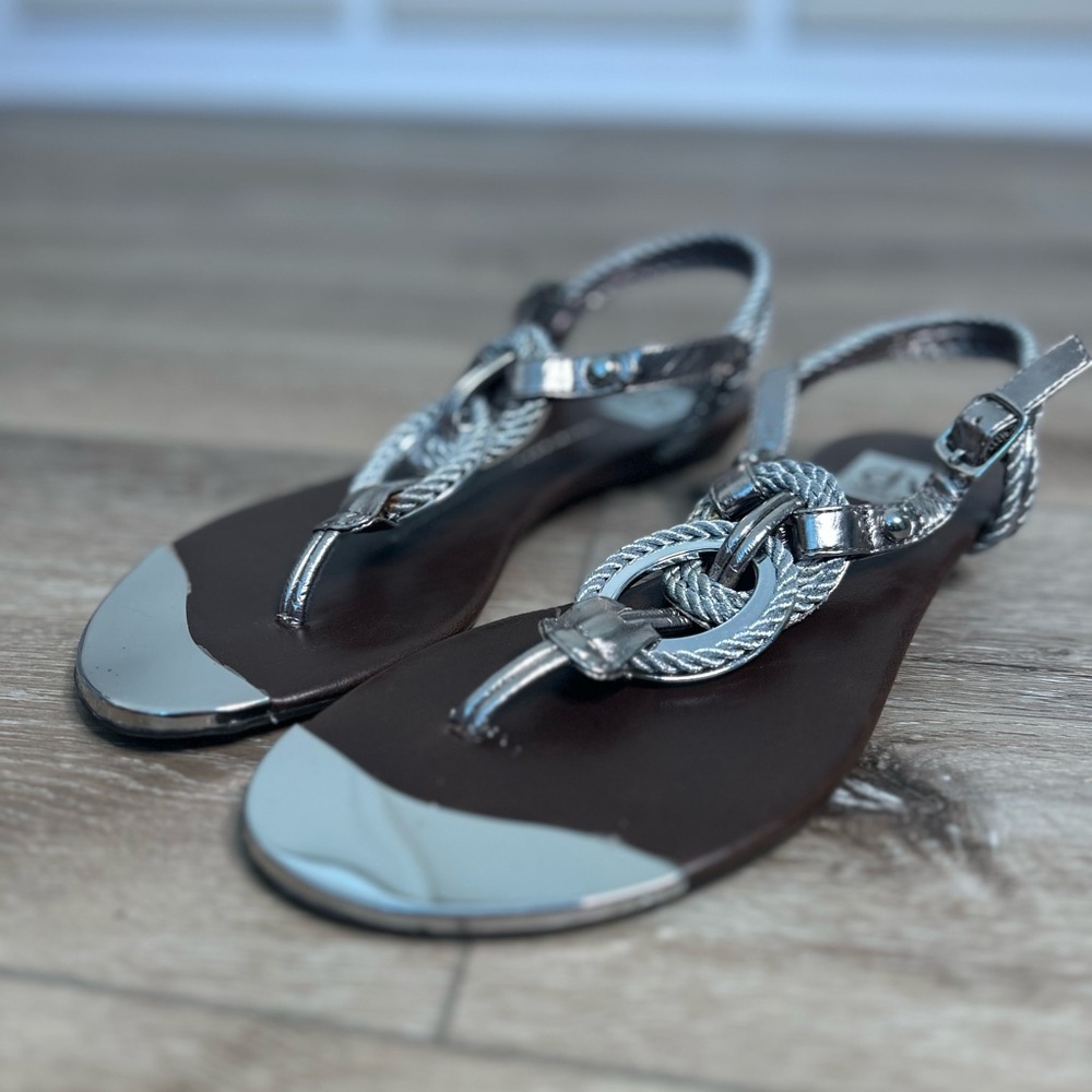 Dolce Vita Silver and Brown Sandals